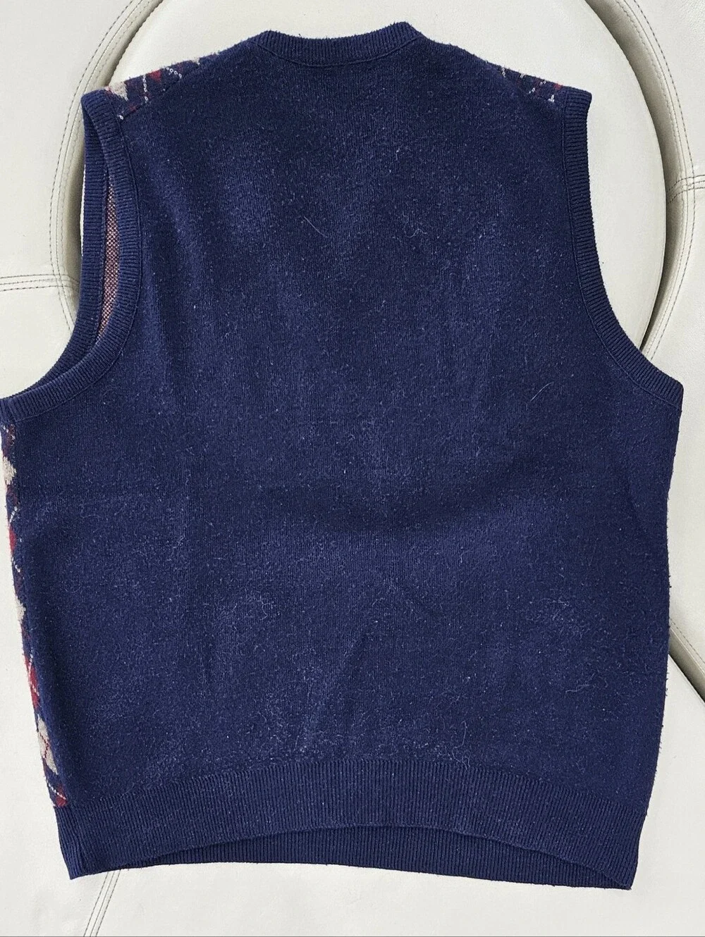 Vintage Robert Bruxe 8Navy Argyle V-Neck Sweater Vest